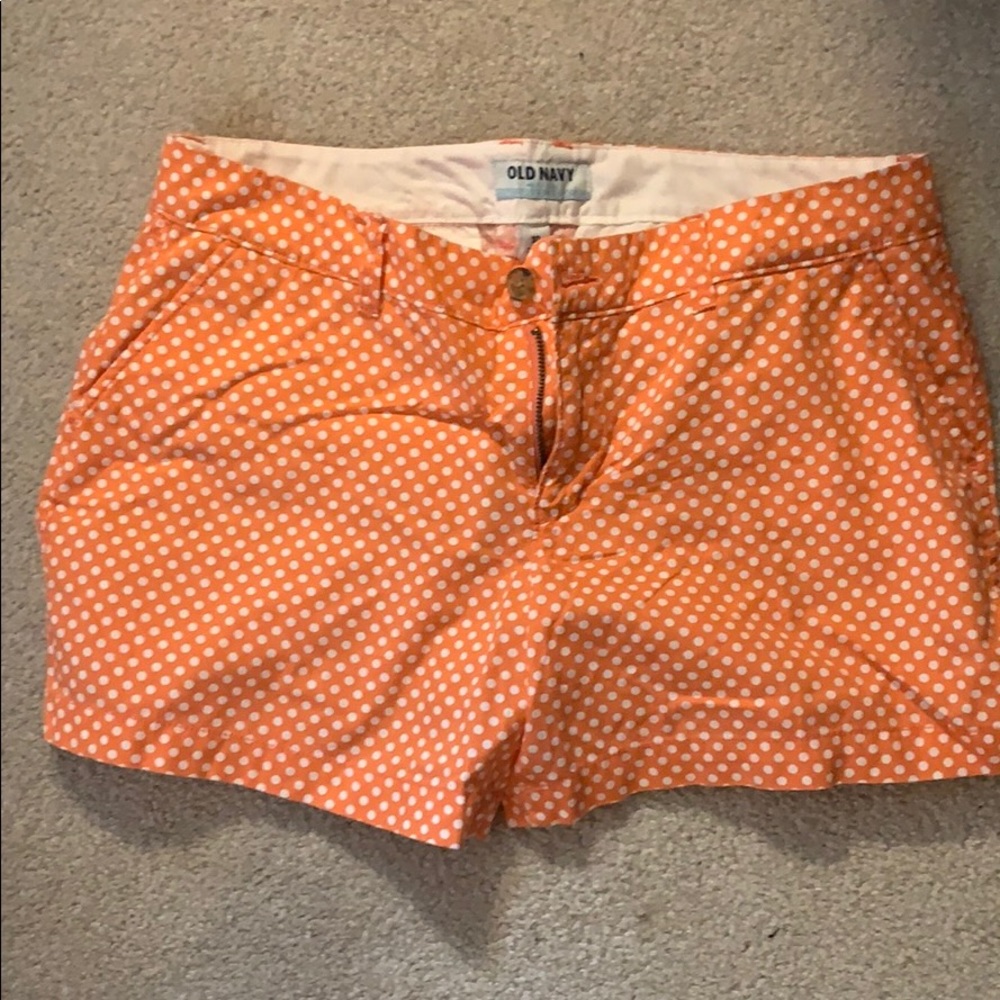 Old navy orange polka dot shorts size ten